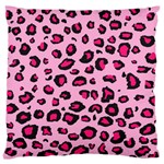 Pink Leopard Large Flano Cushion Case (Two Sides) Front