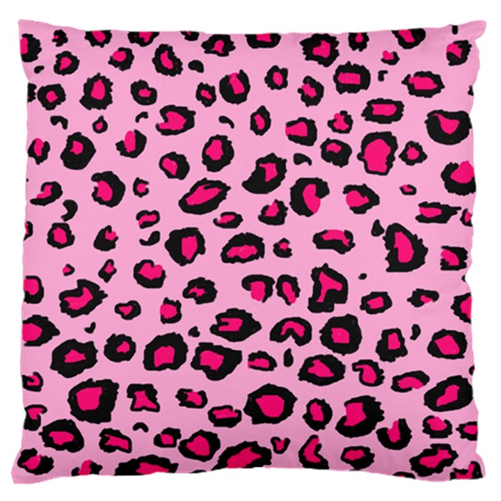 Pink Leopard Large Flano Cushion Case (Two Sides)