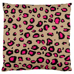 Pink Leopard 2 Large Cushion Case (two Sides) by DreamCanvas