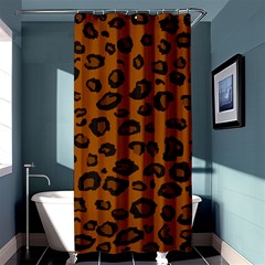 Dark Leopard Shower Curtain 36  X 72  (stall)  by DreamCanvas