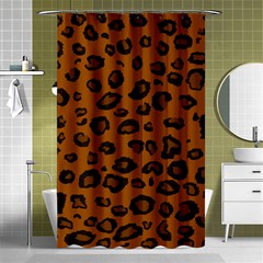 Dark Leopard Shower Curtain 48  X 72  (small)  by DreamCanvas