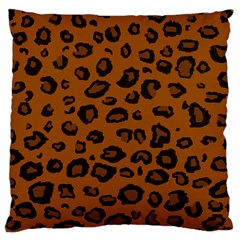 Dark Leopard Large Cushion Case (one Side) by DreamCanvas