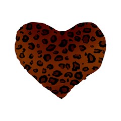 Dark Leopard Standard 16  Premium Heart Shape Cushions by DreamCanvas