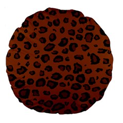 Dark Leopard Large 18  Premium Flano Round Cushions by DreamCanvas