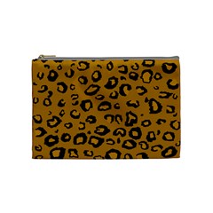 Golden Leopard Cosmetic Bag (medium)  by DreamCanvas