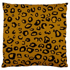 Golden Leopard Large Cushion Case (one Side) by DreamCanvas