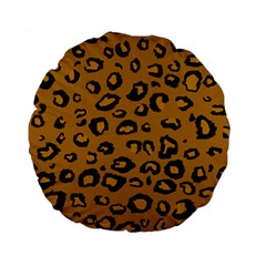 Golden Leopard Standard 15  Premium Round Cushions by DreamCanvas