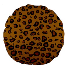 Leopard Large 18  Premium Flano Round Cushions by DreamCanvas