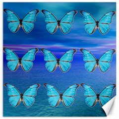 Blue Butterflies Canvas 12  X 12   by icarusismartdesigns