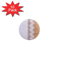 Parchement,lace And Burlap 1  Mini Magnet (10 Pack)  by NouveauDesign