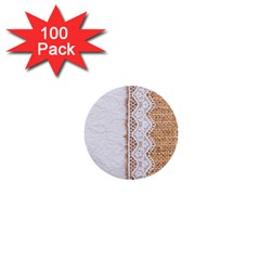 Parchement,lace And Burlap 1  Mini Buttons (100 Pack)  by NouveauDesign