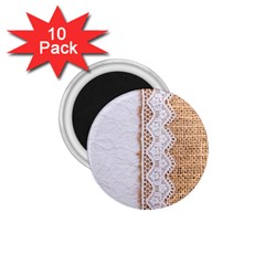 Parchement,lace And Burlap 1 75  Magnets (10 Pack)  by NouveauDesign