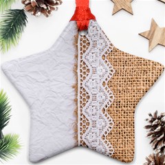 Parchement,lace And Burlap Star Ornament (two Sides) by NouveauDesign