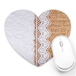 Parchement,lace and burlap Heart Mousepads Front