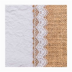 Parchement,lace And Burlap Medium Glasses Cloth by NouveauDesign