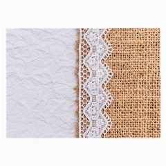 Parchement,lace And Burlap Large Glasses Cloth (2-side) by NouveauDesign