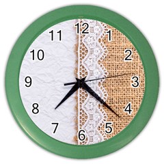 Parchement,lace And Burlap Color Wall Clocks by NouveauDesign