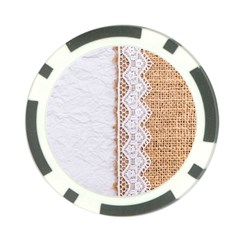 Parchement,lace And Burlap Poker Chip Card Guard by NouveauDesign