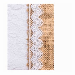 Parchement,lace And Burlap Large Garden Flag (two Sides) by NouveauDesign