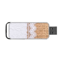 Parchement,lace And Burlap Portable Usb Flash (one Side) by NouveauDesign