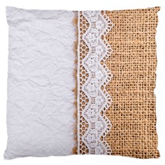 Parchement,lace And Burlap Standard Flano Cushion Case (two Sides) by NouveauDesign