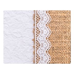 Parchement,lace And Burlap Double Sided Flano Blanket (large)  by NouveauDesign