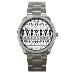 Halloween Pattern Sport Metal Watch by ValentinaDesign