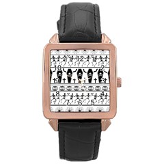 Halloween Pattern Rose Gold Leather Watch  by ValentinaDesign