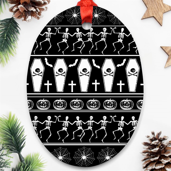 Halloween pattern Oval Ornament (Two Sides)