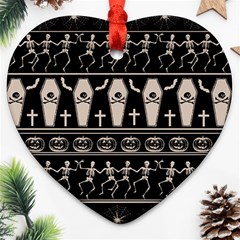 Halloween Pattern Ornament (heart) by ValentinaDesign