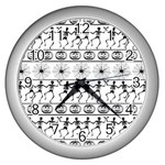 Halloween pattern Wall Clocks (Silver)  Front