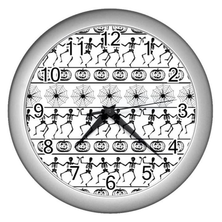 Halloween pattern Wall Clocks (Silver) 