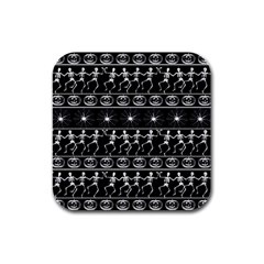 Halloween Pattern Rubber Square Coaster (4 Pack)  by ValentinaDesign