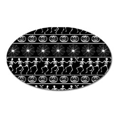 Halloween Pattern Oval Magnet by ValentinaDesign