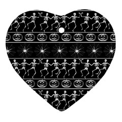 Halloween Pattern Heart Ornament (two Sides) by ValentinaDesign