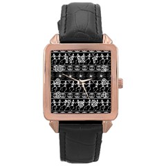 Halloween Pattern Rose Gold Leather Watch  by ValentinaDesign