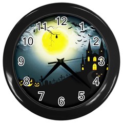 Halloween Landscape Wall Clocks (black) by ValentinaDesign