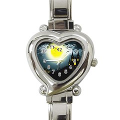 Halloween Landscape Heart Italian Charm Watch by ValentinaDesign