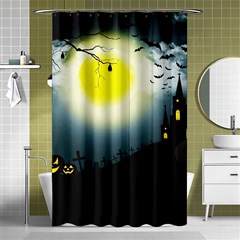 Halloween Landscape Shower Curtain 48  X 72  (small)  by ValentinaDesign