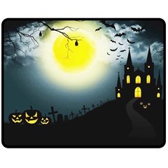 Halloween Landscape Double Sided Fleece Blanket (medium)  by ValentinaDesign