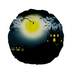 Halloween Landscape Standard 15  Premium Flano Round Cushions by ValentinaDesign