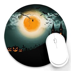 Halloween landscape Round Mousepads