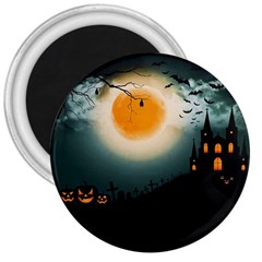 Halloween Landscape 3  Magnets by ValentinaDesign