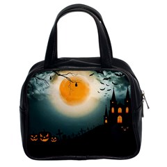 Halloween landscape Classic Handbags (2 Sides)