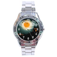 Halloween Landscape Stainless Steel Analogue Watch by ValentinaDesign