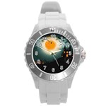 Halloween landscape Round Plastic Sport Watch (L) Front