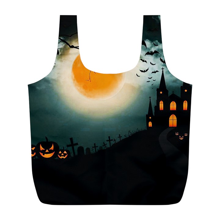 Halloween landscape Full Print Recycle Bags (L) 