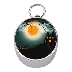 Halloween landscape Mini Silver Compasses