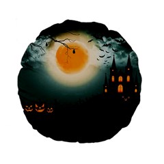 Halloween landscape Standard 15  Premium Flano Round Cushions