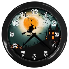 Halloween Landscape Wall Clocks (black) by ValentinaDesign